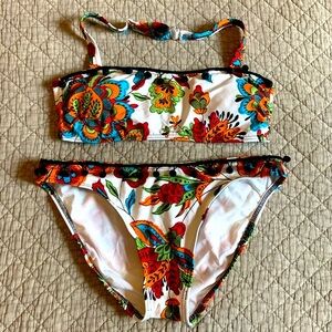 Maïa Floral Boho Paisley Bandeau Bikini Size Small and Medium